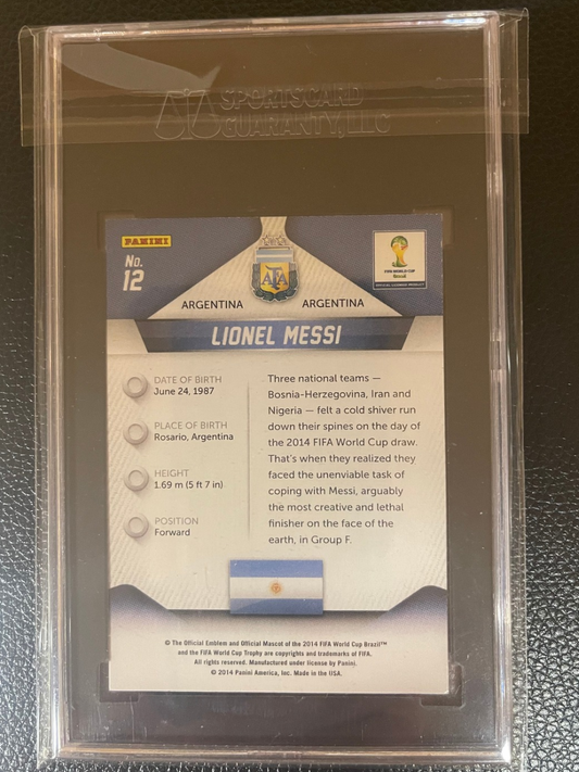 2014 Panini Prizm World Cup #12 Lionel Messi. SGC 9