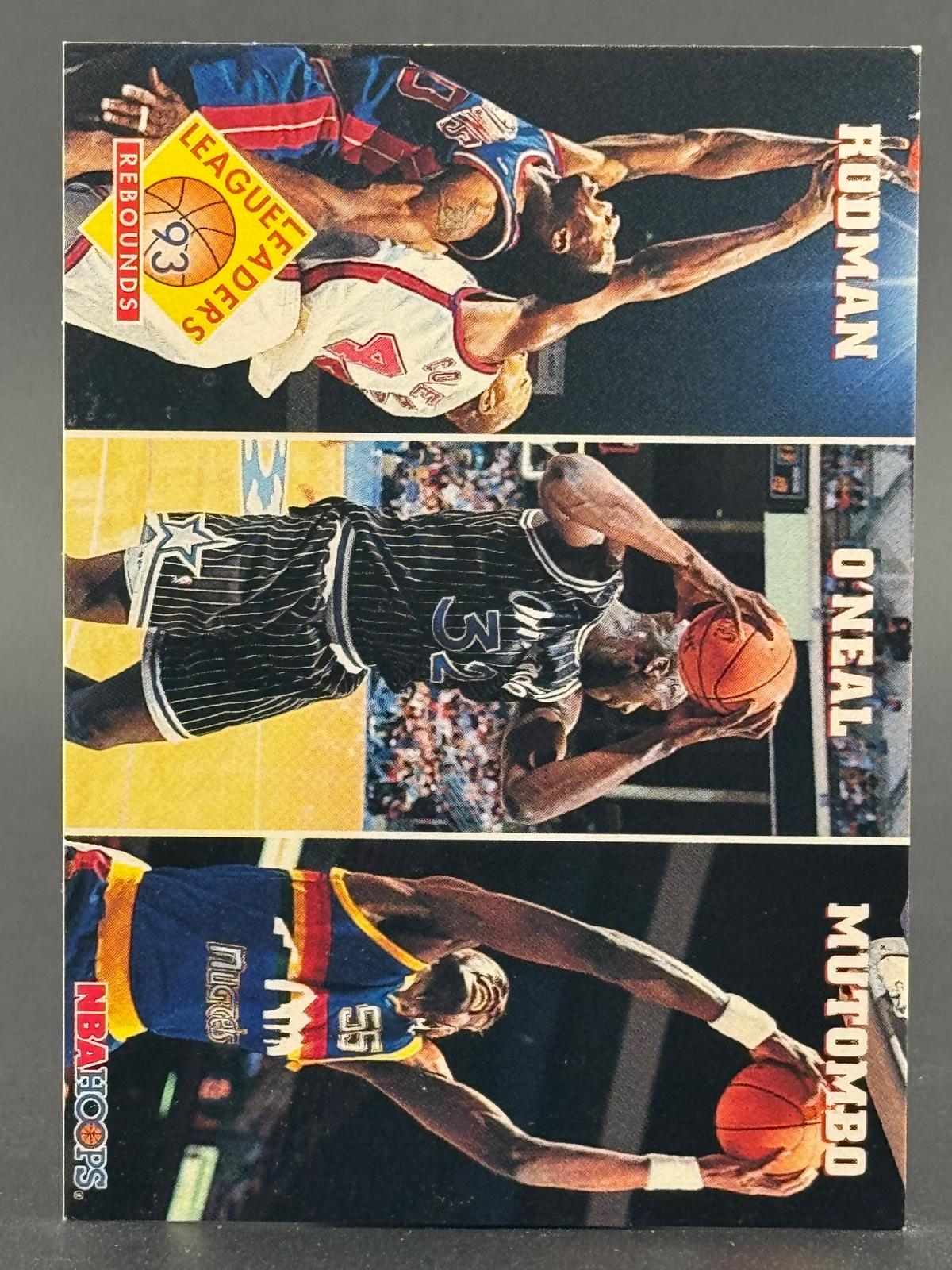 Rebounds (Dennis Rodman / Shaquille O'Neal / Dikembe Mutombo) 1993-94 Hoops #284 front