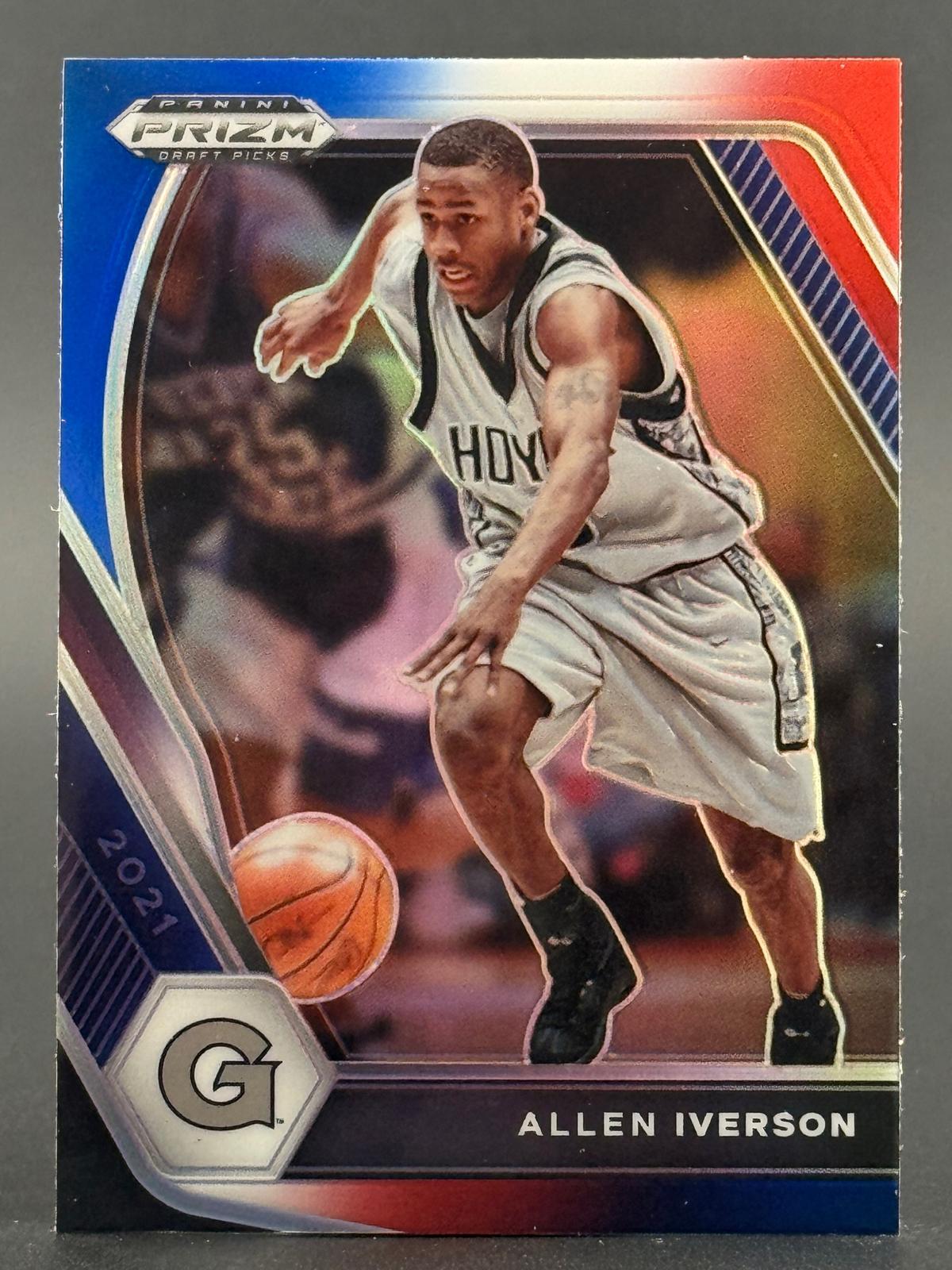 Allen Iverson 2021 Panini Prizm Draft Picks #85 Red White Blue Prizm front