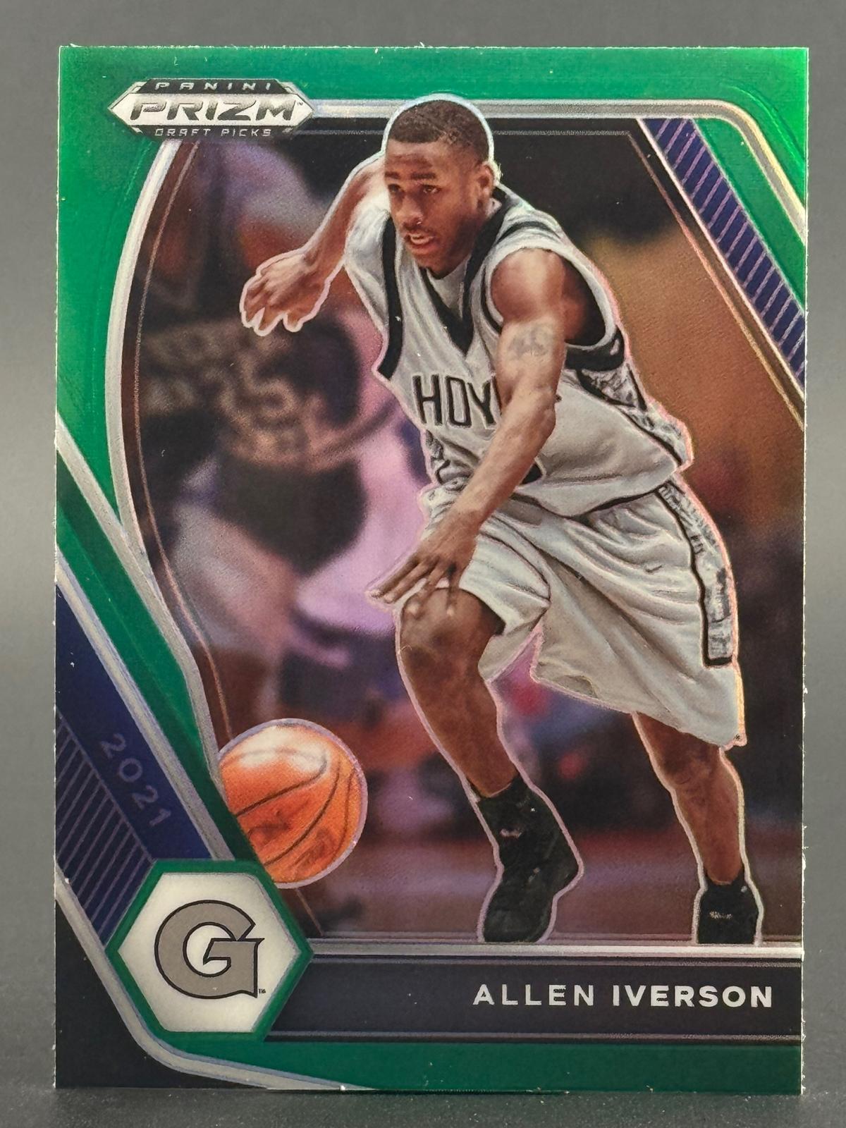 Allen Iverson 2021 Panini Prizm Draft Picks #85 Green Prizm front