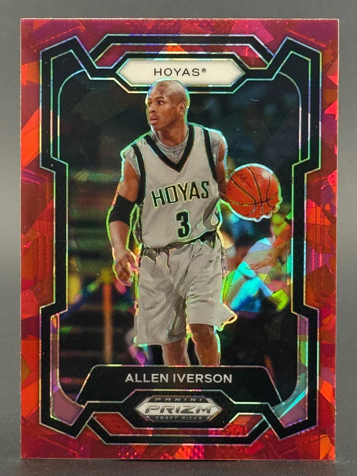 Allen Iverson 2024 Panini Prizm Draft Picks #33 Red Cracked Ice front