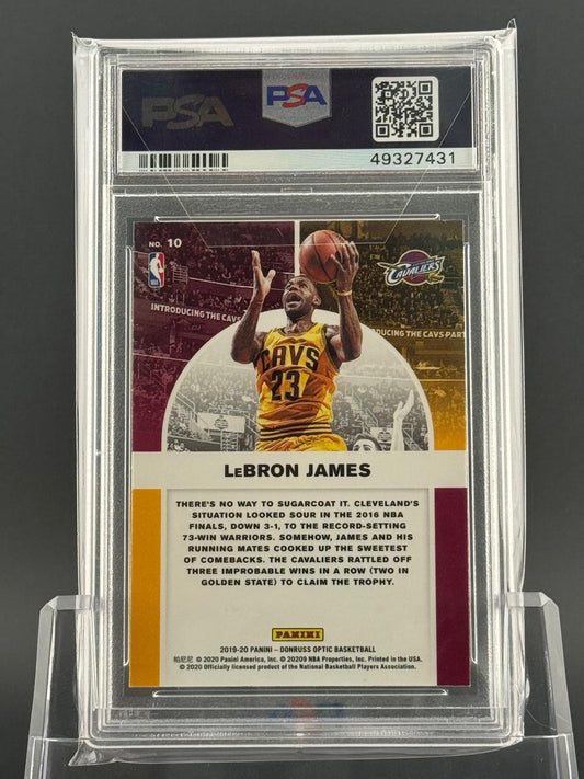 LeBron James 2019 2019-20 Donruss Optic Winner Stays #10 PSA 9 back