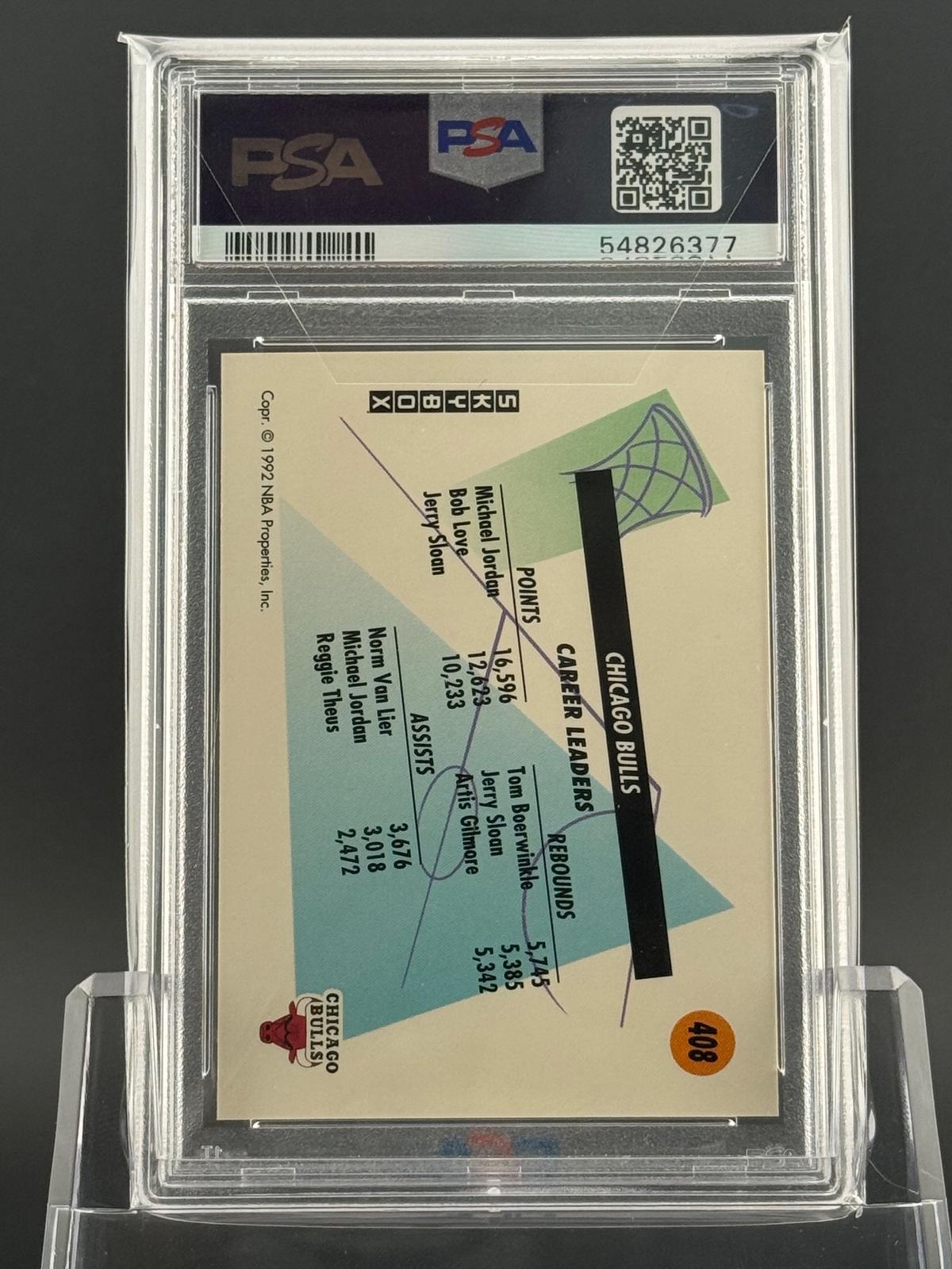 1991 SkyBox #408 Michael Jordan PSA 9 back