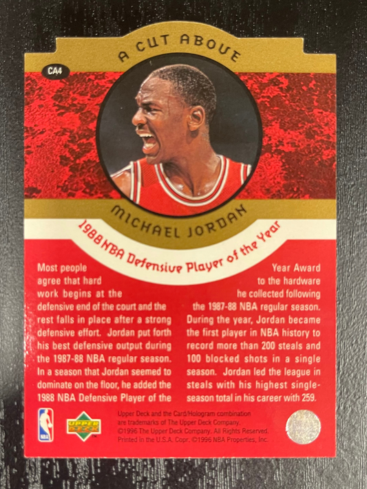 Michael Jordan 1996 Upper Deck A Cut Above 1988 NBA Defensive Player of the Year #CA4