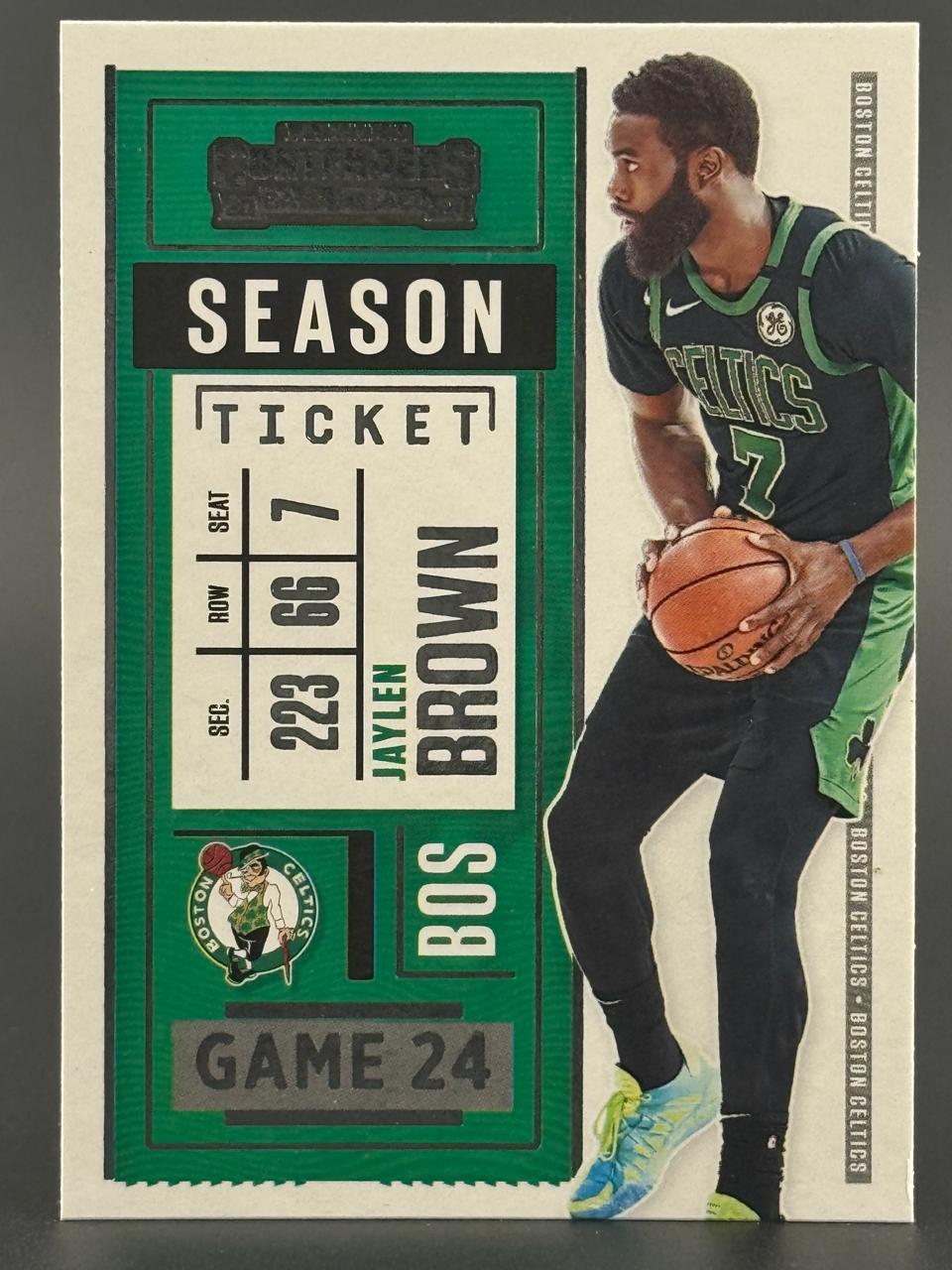 Jaylen Brown 2020 Panini Contenders Season Ticket basketball card.