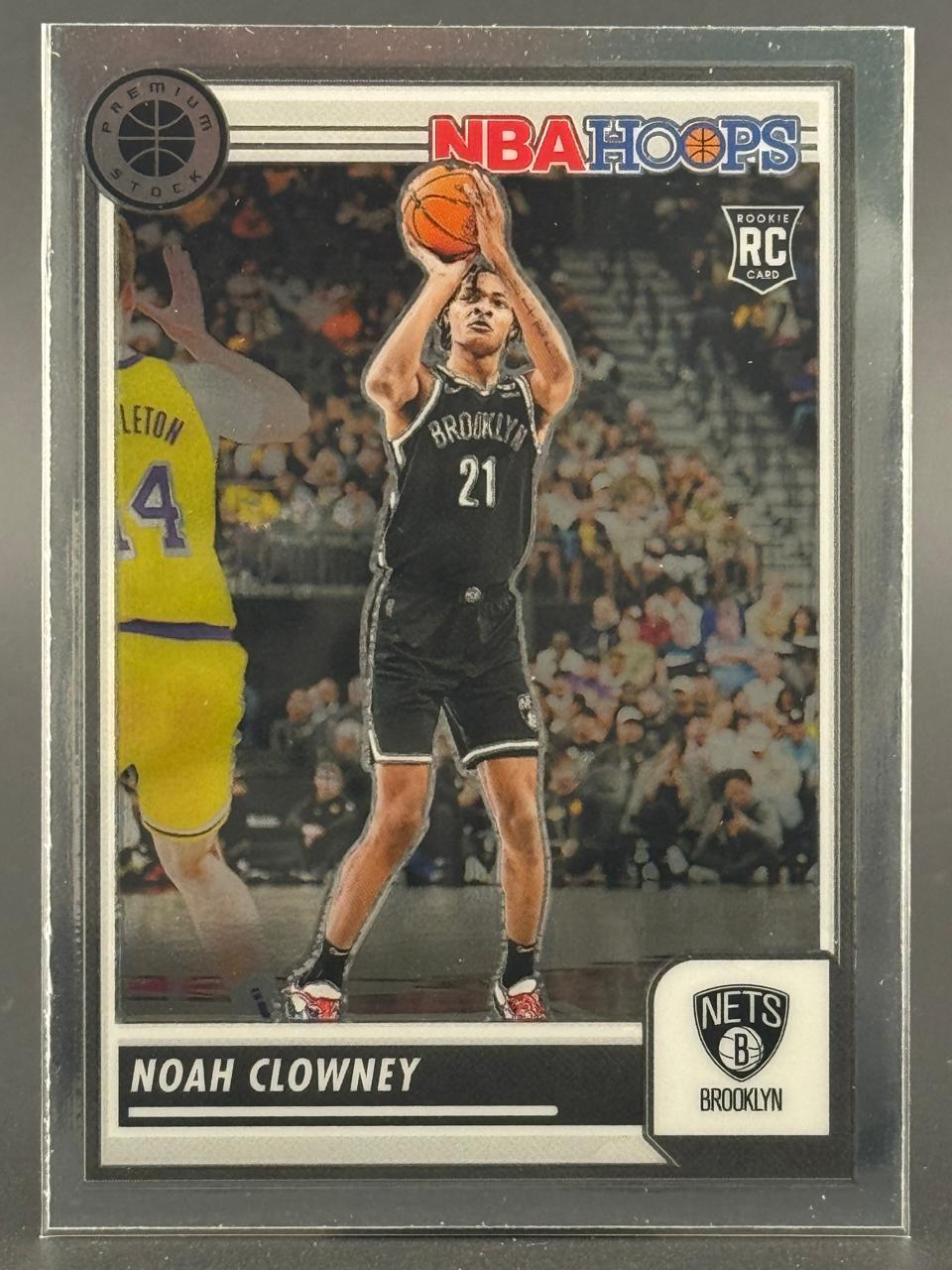 Noah Clowney 2023-24 NBA Hoops rookie card, Brooklyn Nets #21.