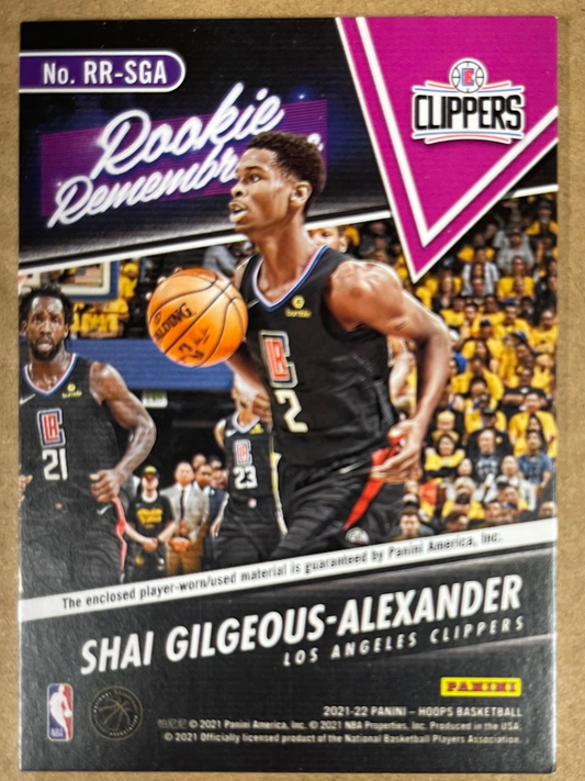 Shai Gilgeous-Alexander 2020-21 NBA Hoops Rookie Remembrance Jersey #RR-SGA