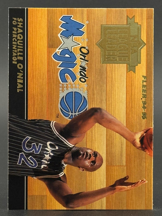 Shaquille O'Neal 1994-95 Fleer NBA League Leaders #5 of 8 front