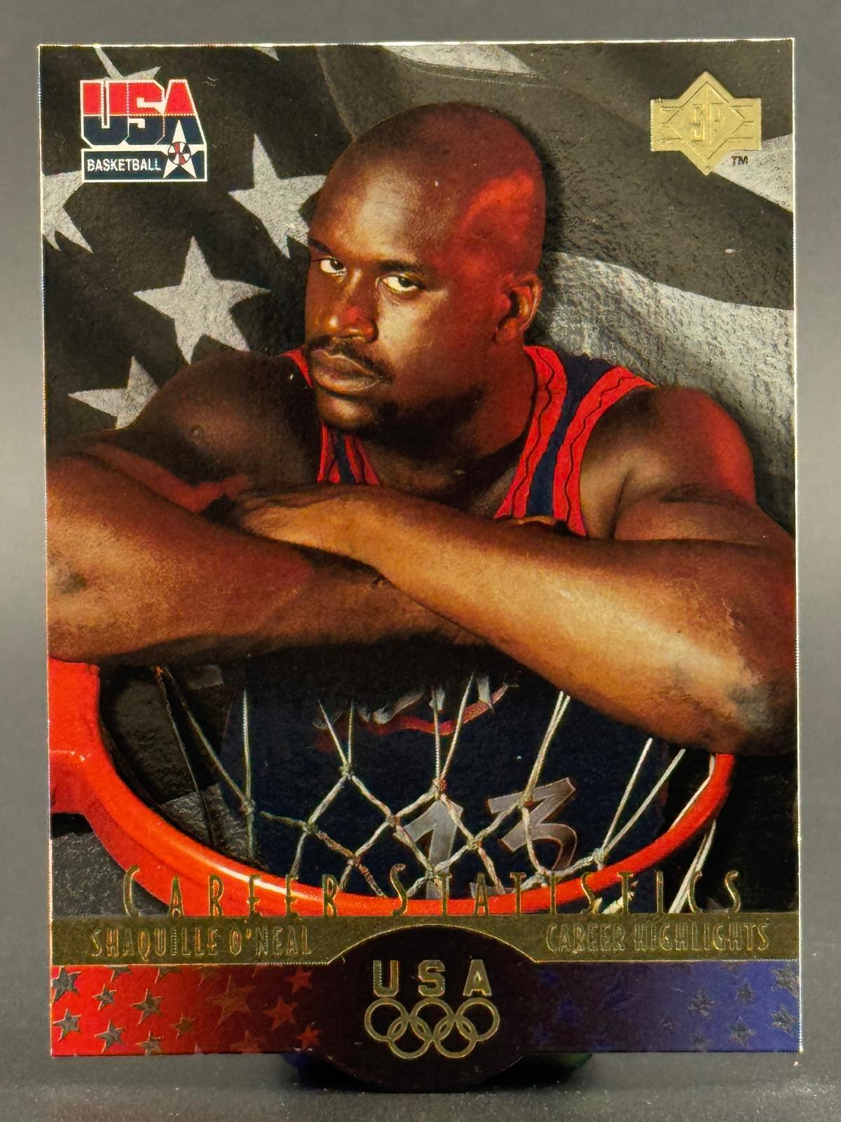 Shaquille O'Neal 1996 Upper Deck USA SP Career Statistics #S5 front