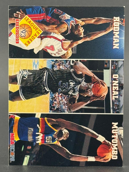 Rebounds (Dennis Rodman / Shaquille O'Neal / Dikembe Mutombo) 1993-94 Hoops #284 front