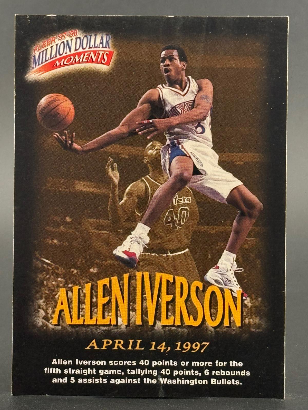 Allen Iverson 1997-98 Fleer #13 Million Dollar Moments Numbered /50 front