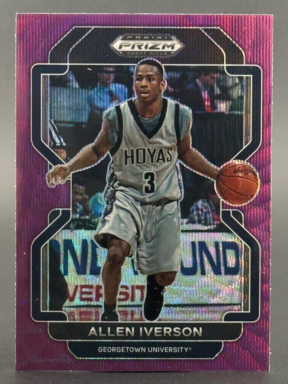 Allen Iverson 2022 Panini Prizm Draft Picks #1 Purple Wave front