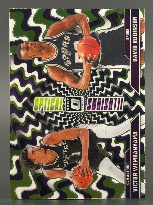 2024-25 Donruss Optic #5 David Robinson/Victor Wembanyama Optical Illusions front