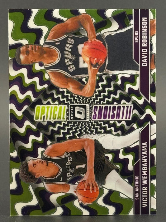 2024-25 Donruss Optic #5 David Robinson/Victor Wembanyama Optical Illusions front