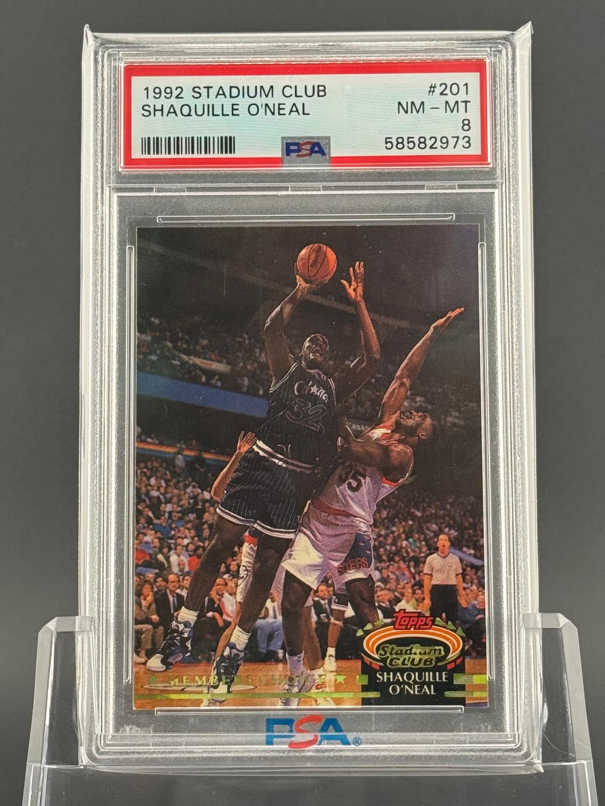 Shaquille O'Neal 1992 1992-93 Stadium Club Members Only #201 PSA 8 front
