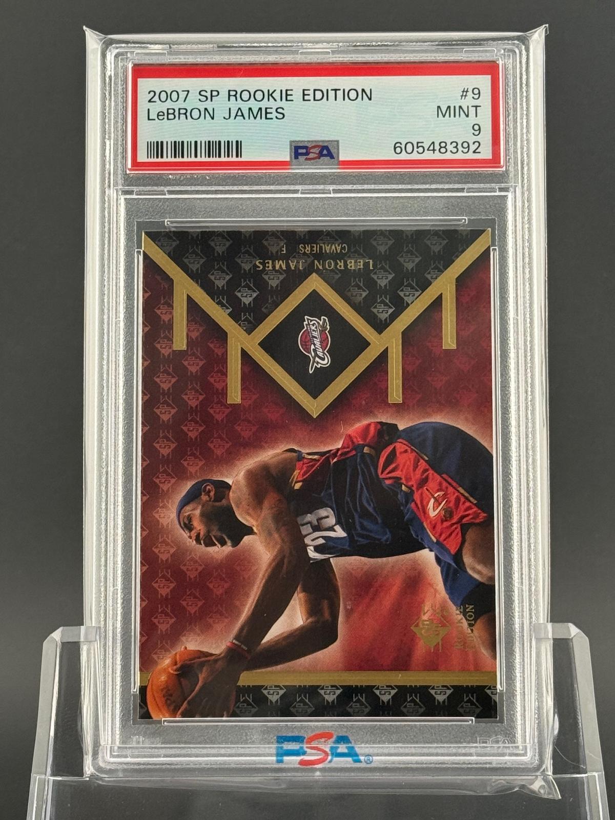 LeBron James 2007 2007-08 SP Rookie Edition #9 PSA 9 front