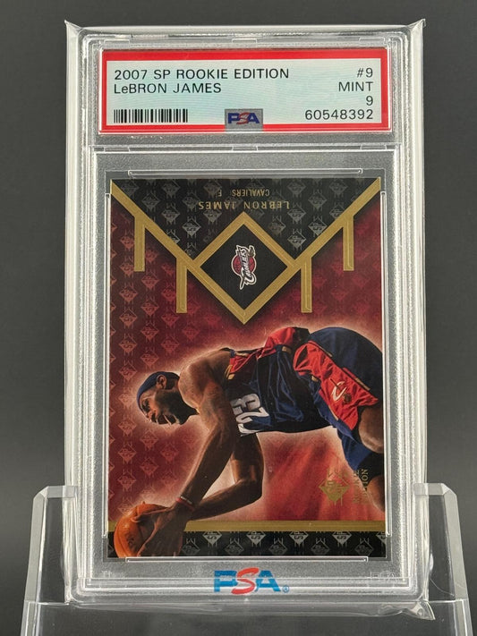 LeBron James 2007 2007-08 SP Rookie Edition #9 PSA 9 front