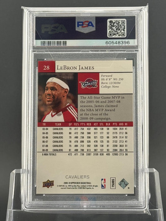 LeBron James 2009 2009-10 Upper Deck #28 PSA 7 back