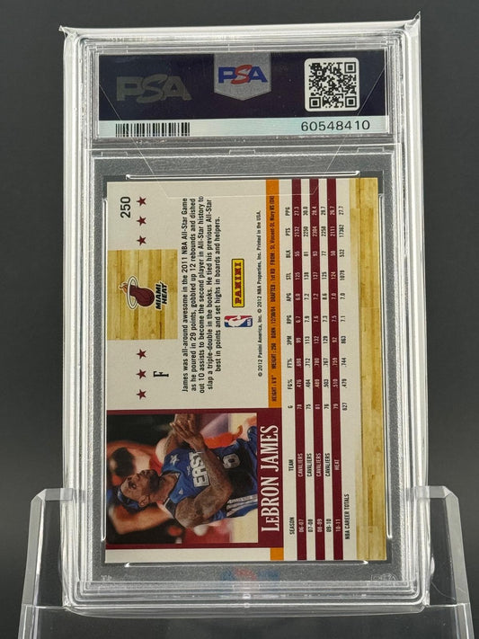 LeBron James 2011 2011-12 Hoops #250 PSA 7 back