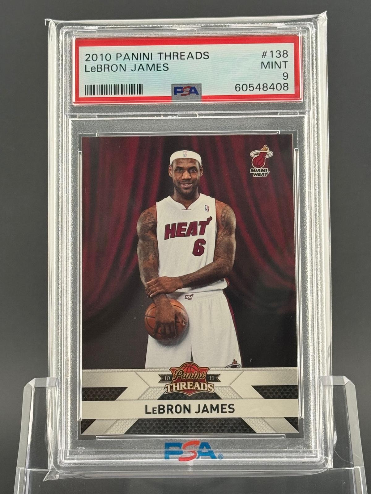 LeBron James 2010 2010-11 Panini Threads #138 PSA 9 front