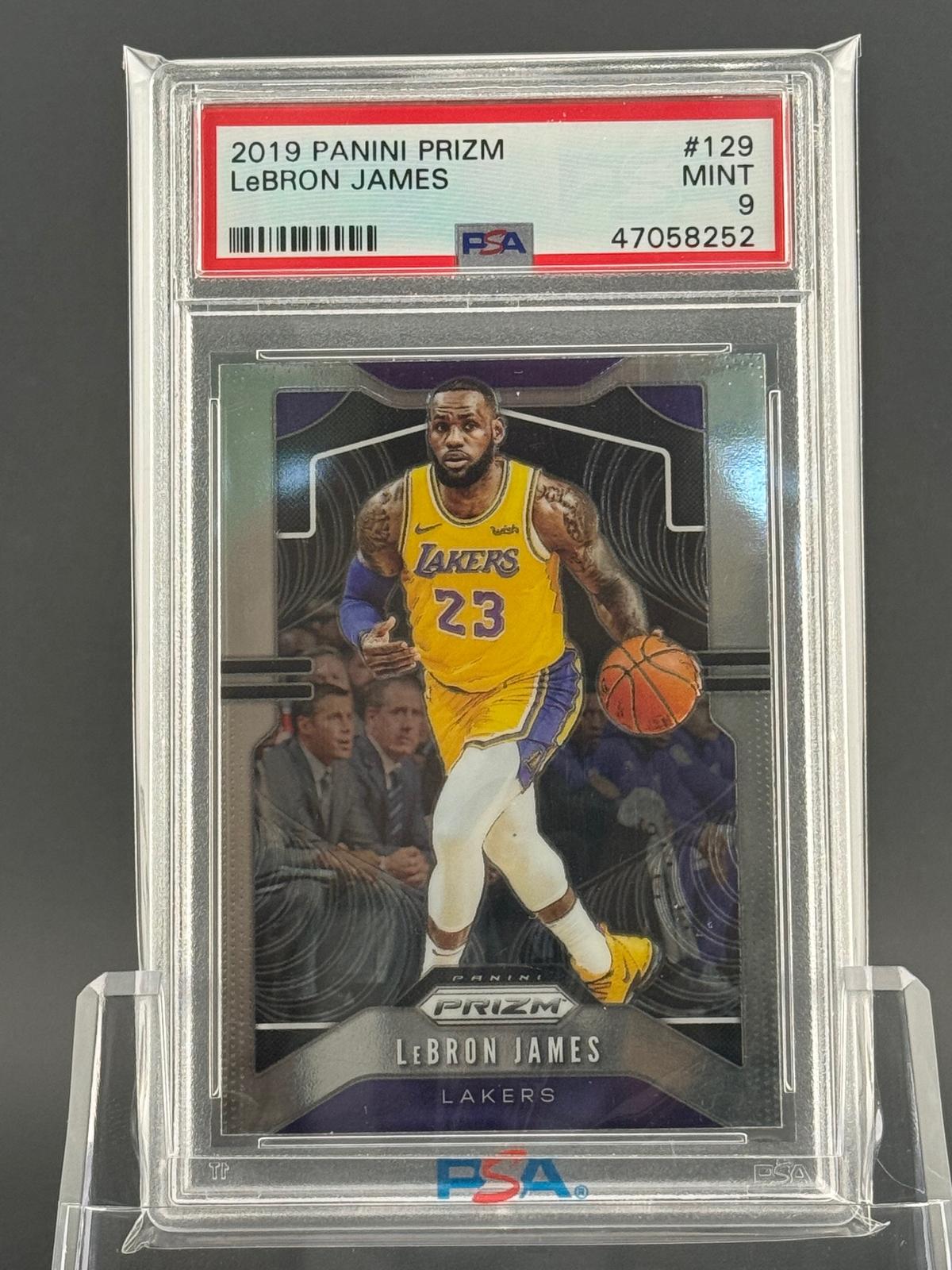 LeBron James 2019 2019-20 Panini Prizm #129 PSA 9 front