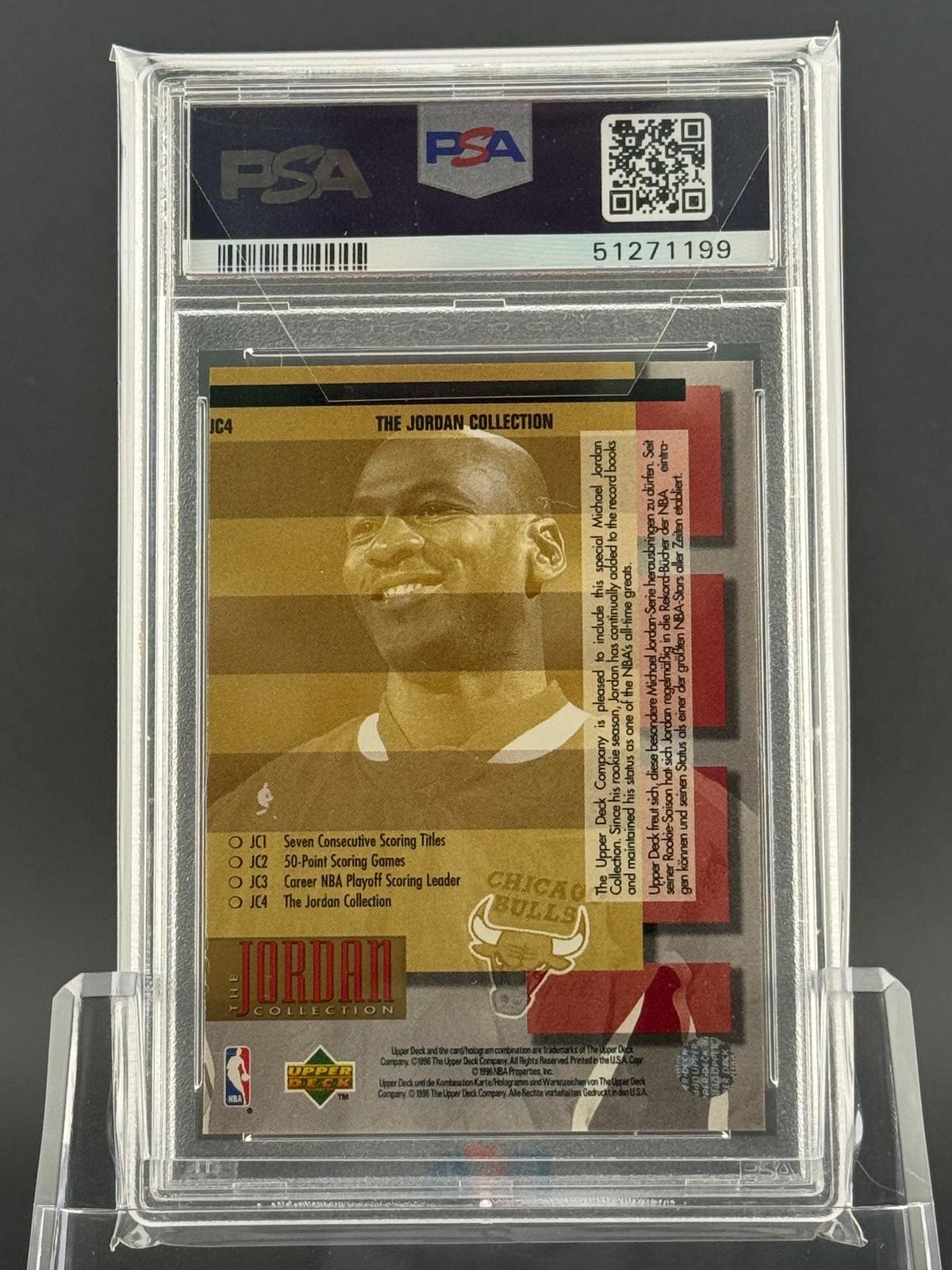 1995 Upper Deck #JC4 Michael Jordan Checklist PSA 8 back
