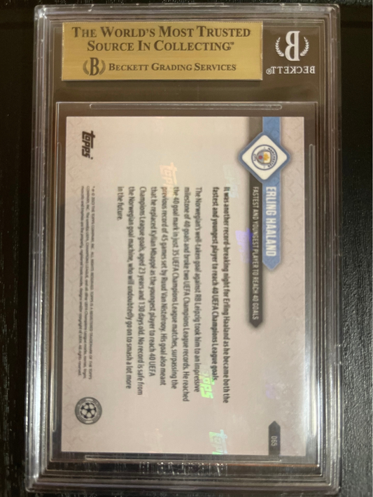 2023-24 Topps Now UCL #65 Erling Haaland. Beckett 9.5