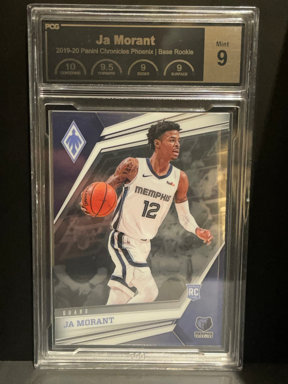 2019-20 Panini Chronicles Phoenix Ja Morant Base Rookie card, PCG Mint 9.
