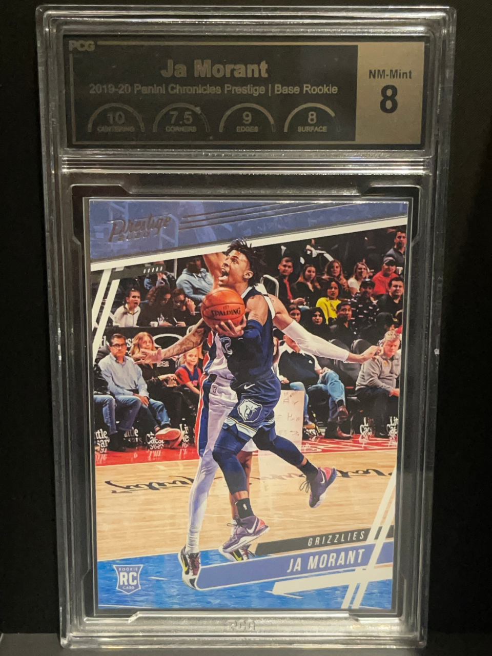 2019-20 Panini Chronicles Prestige Ja Morant Base Rookie card, PCG NM-Mint 8.