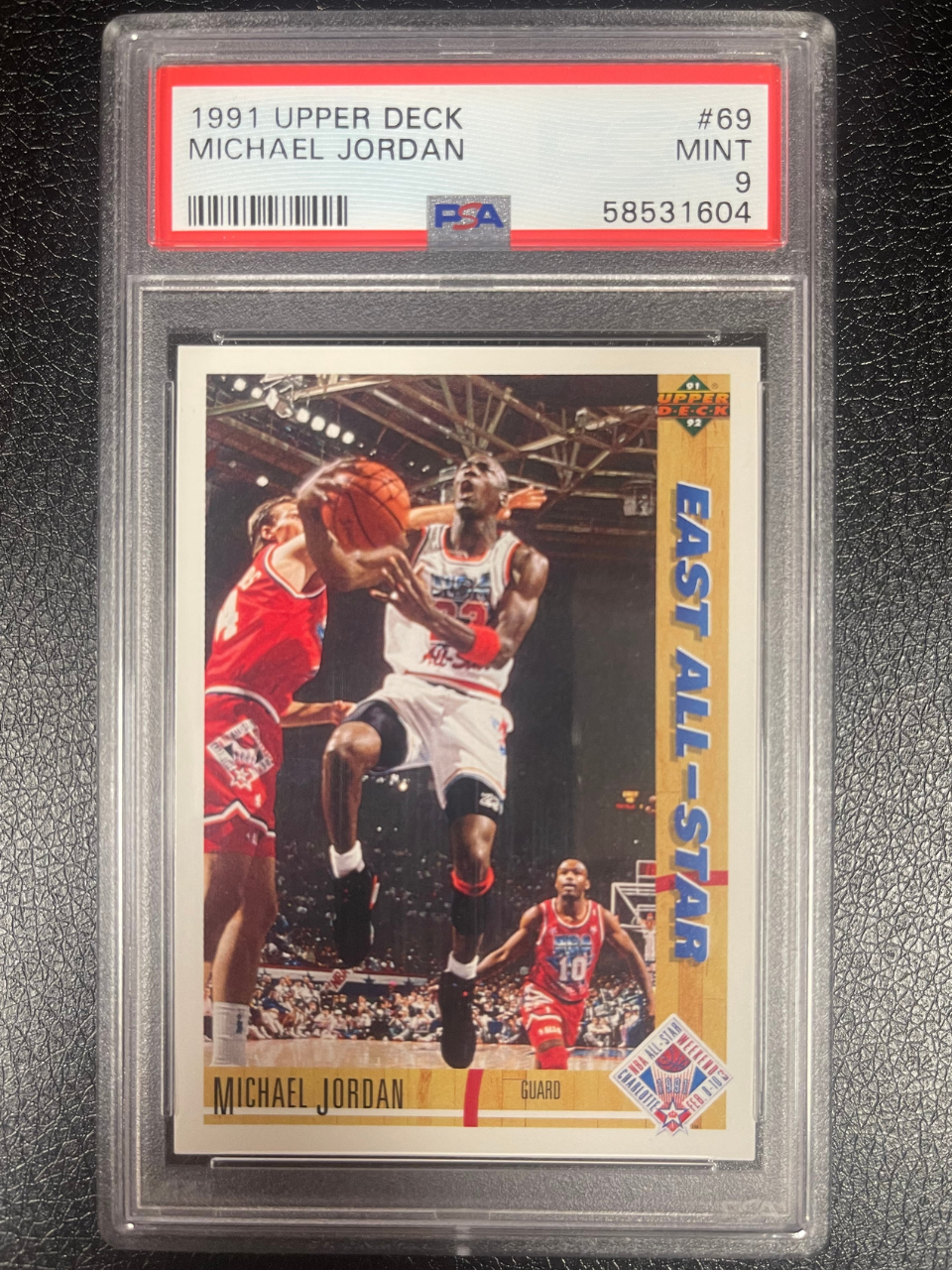 PSA 9 Mint 1991 Upper Deck Michael Jordan card #69, East All-Star.