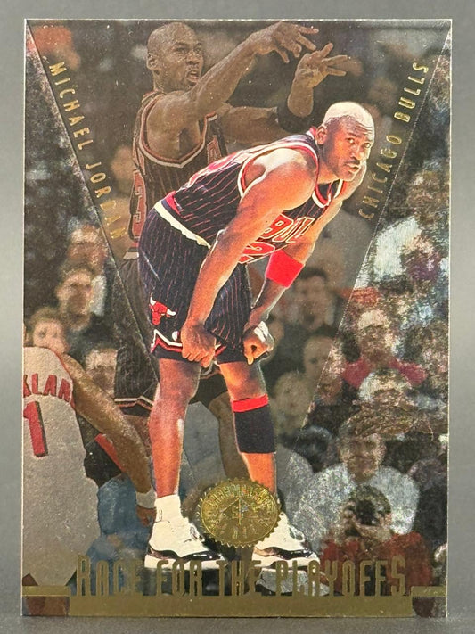 Michael Jordan Chicago Bulls "Race for the Playoffs" trading card.