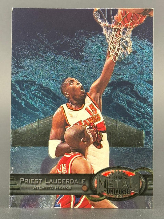 1997-98 Metal Universe Priest Lauderdale Atlanta Hawks basketball card.