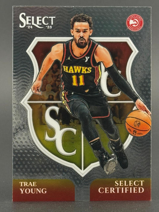 2024-25 Panini Select Certified Trae Young basketball card #SC.