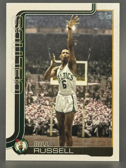 Bill Russell basketball trading card with "CELTICS" on the left border.