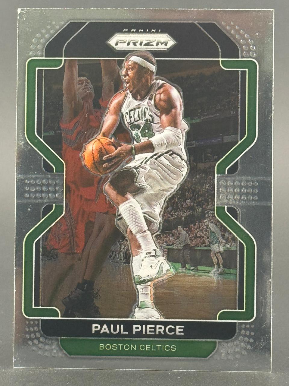 Panini Prizm Paul Pierce Boston Celtics trading card.