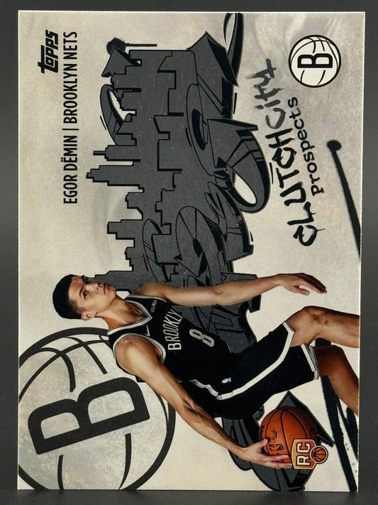 Egor Dëmin Topps Brooklyn Nets Clutch City Prospects trading card.