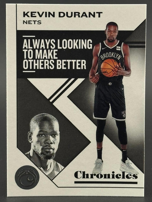 Kevin Durant 2019-20 Chronicles trading card featuring the Nets player holding a basketball.