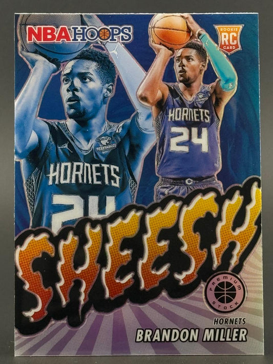 Brandon Miller Brandon Miller 2023-24 NBA Hoops Sheeesh trading card, Hornets #24.