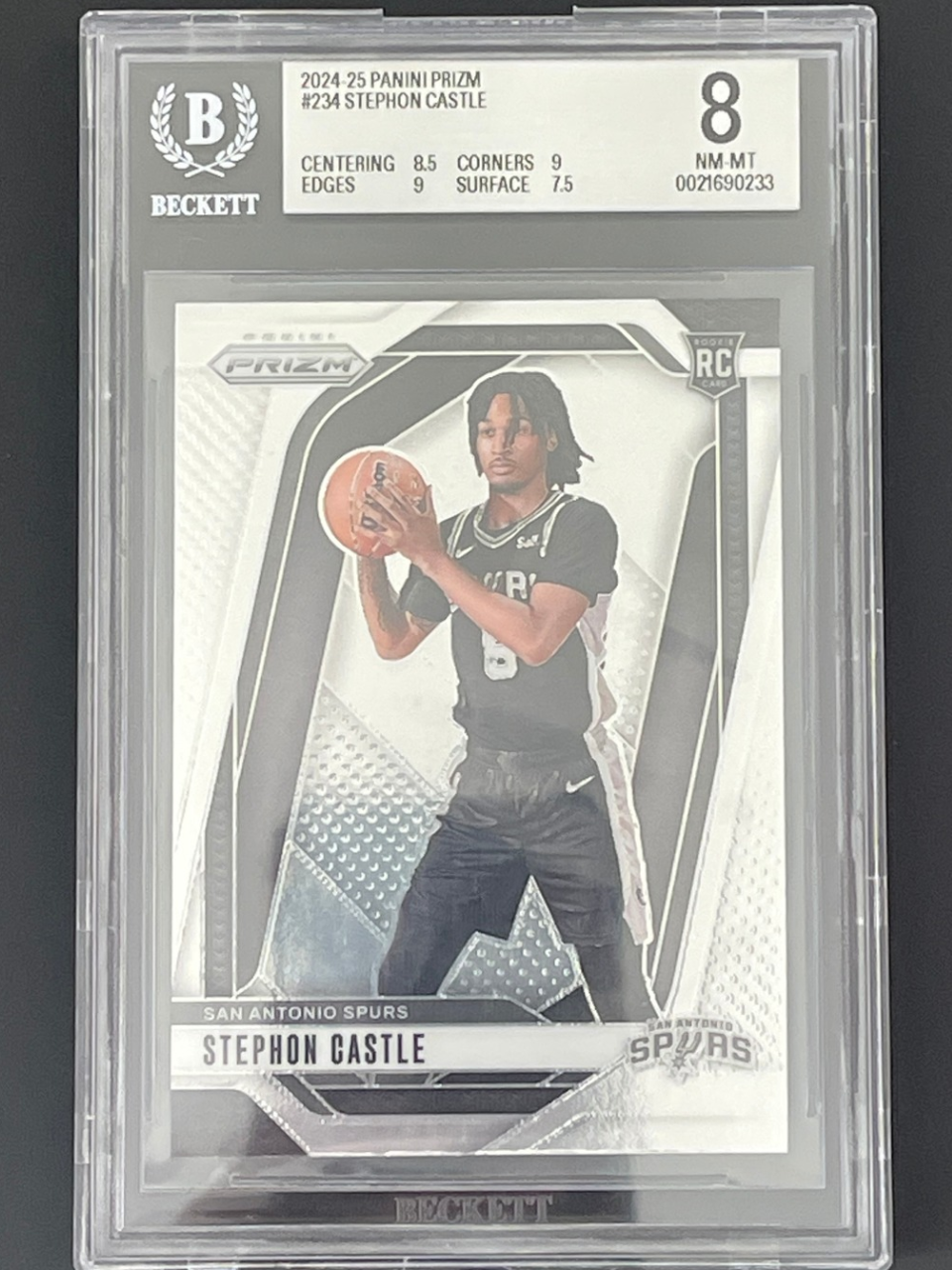 2024-25 Panini Prizm #234 Stephon Castle RC. Beckett 8