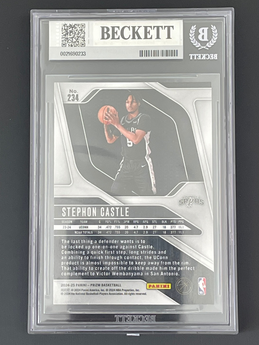 2024-25 Panini Prizm #234 Stephon Castle RC. Beckett 8