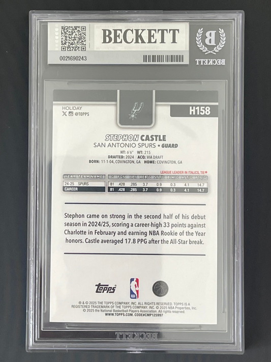 2025 Topps Holiday #H158 Stephon Castle. Beckett 9