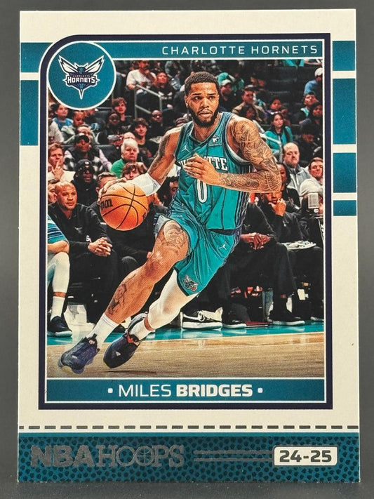 2024-25 NBA Hoops Miles Bridges Charlotte Hornets basketball card.