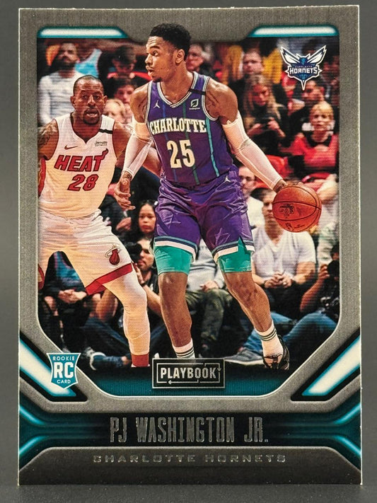 2019-20 Playbook P.J. Washington Jr. Charlotte Hornets Rookie trading card.
