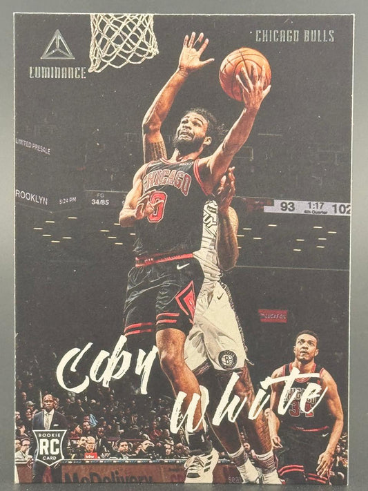 2019-20 Panini Luminance Coby White Rookie Card #115.