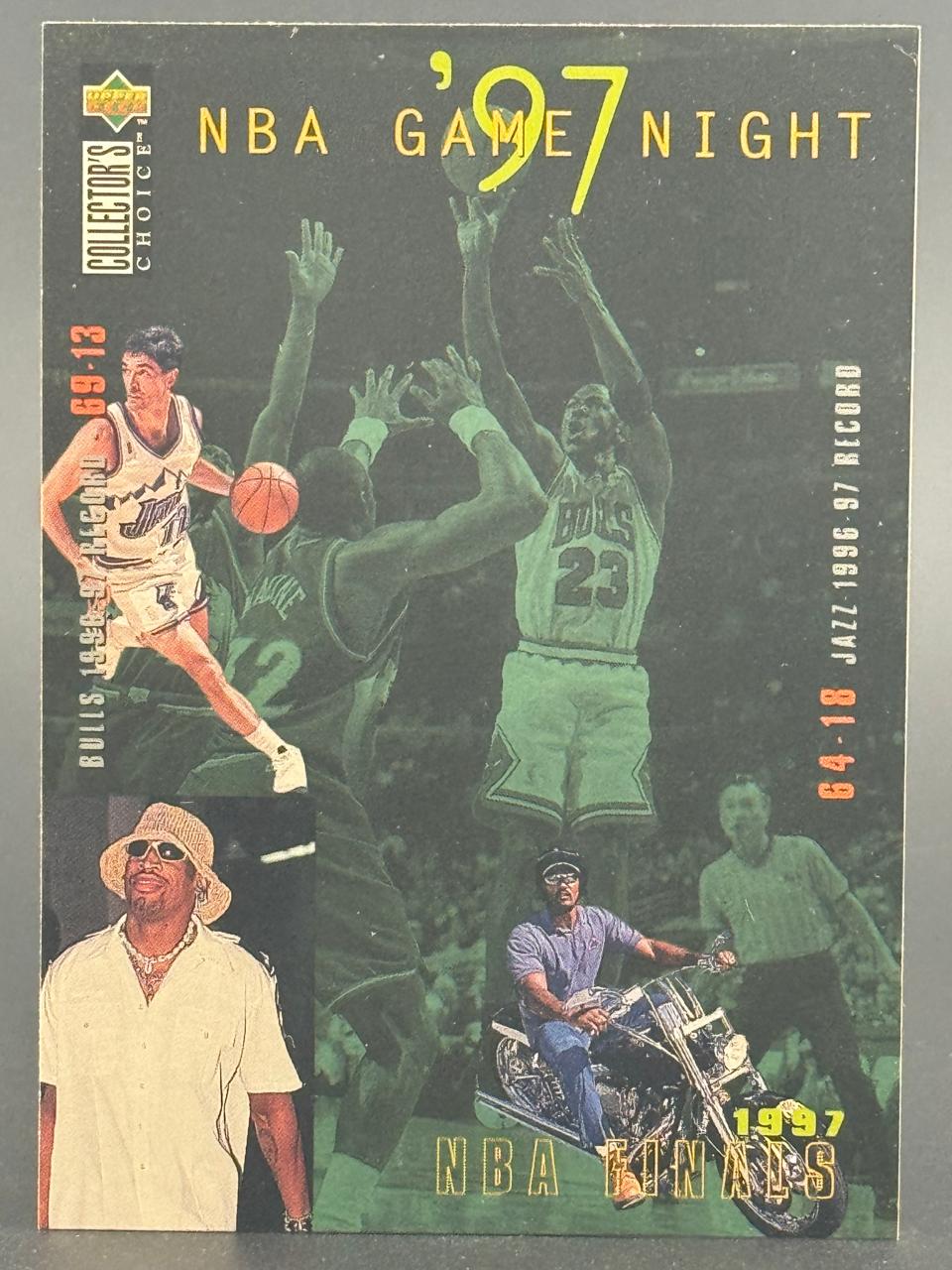 1997 Upper Deck Collector's Choice NBA Game Night trading card featuring Michael Jordan.