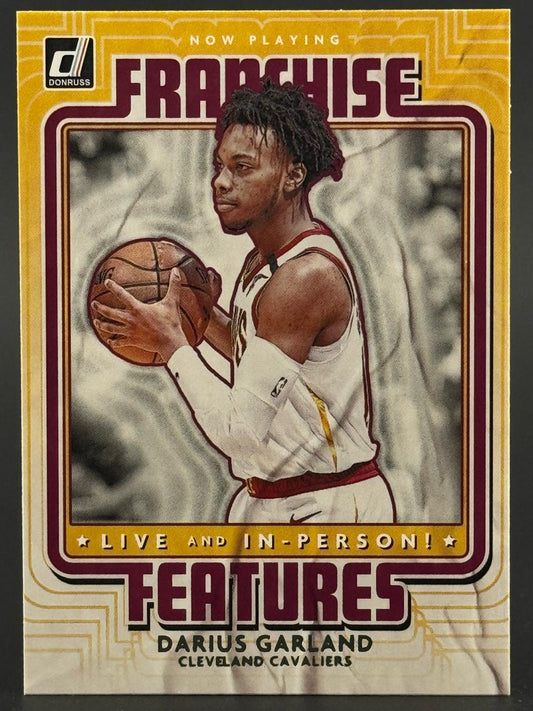 Trading card of Darius Garland, Cleveland Cavaliers, Donruss Franchise Features.
