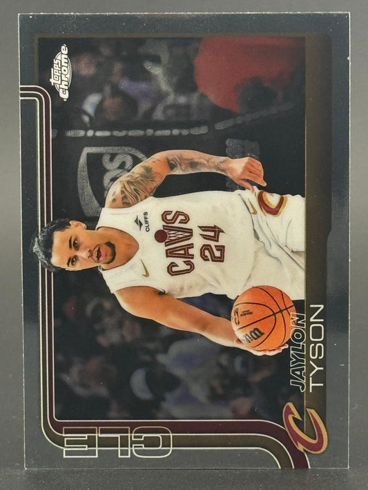 Jaylon Tyson Cleveland Cavaliers Topps Chrome basketball card.