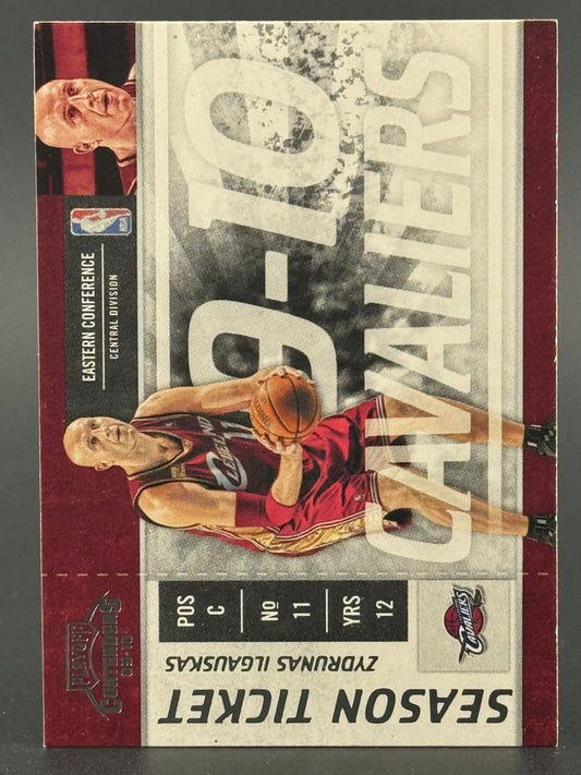 2009-10 Playoff Contenders Zydrunas Ilgauskas Season Ticket basketball card #11, featuring him with the Cavaliers.
