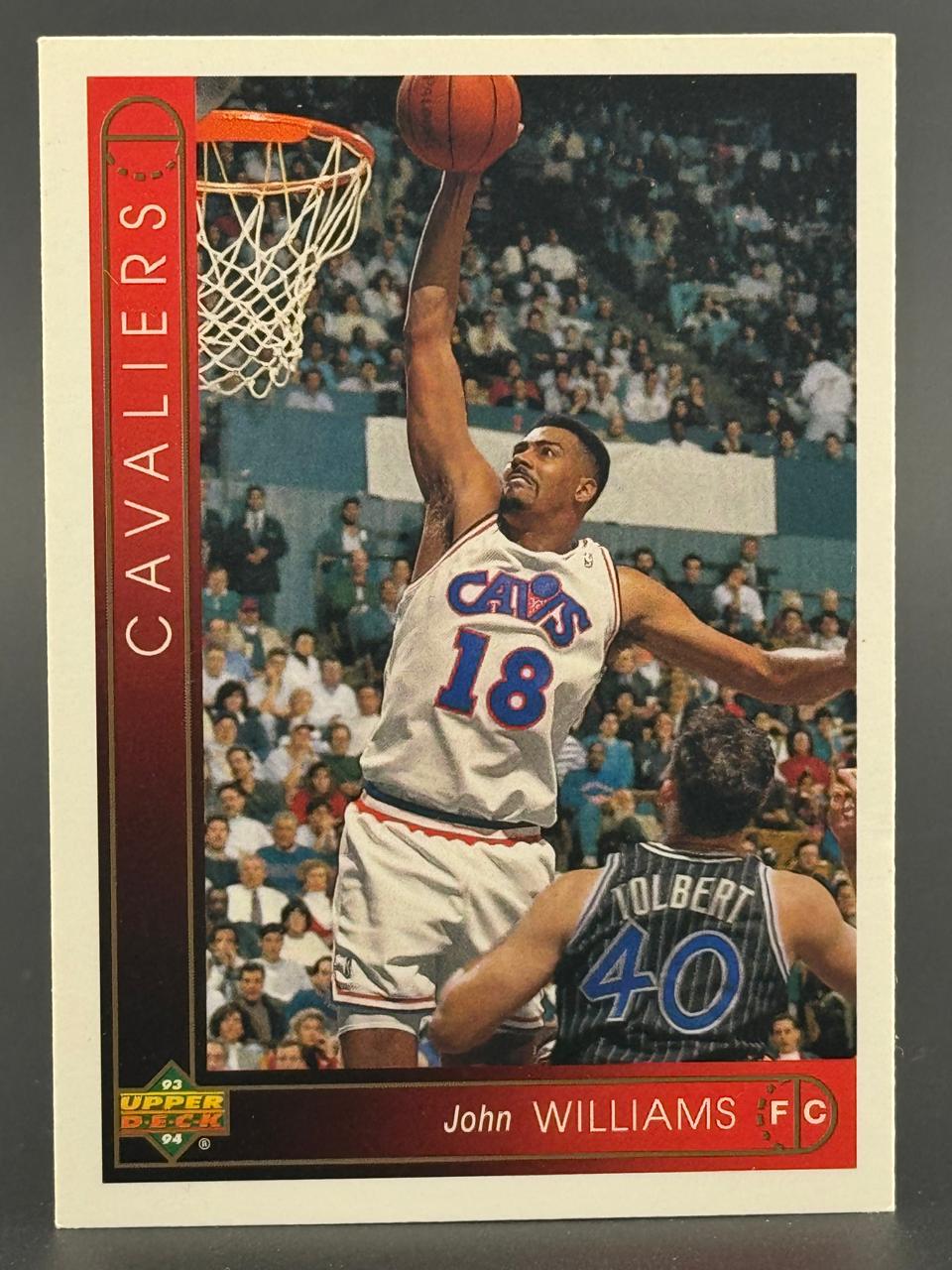 1993-94 Upper Deck John Williams #FC Cavaliers basketball card.