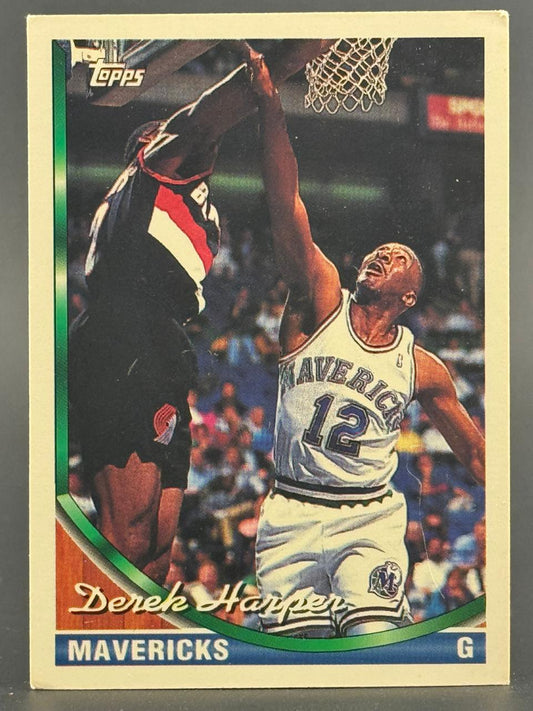 1990 Topps Derek Harper basketball card, #G, showing Harper in Mavericks uniform.